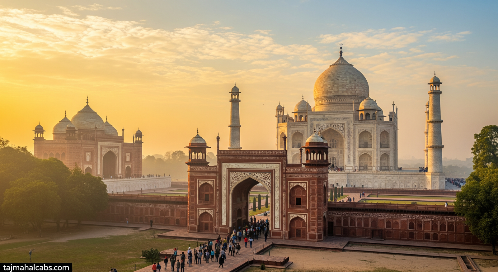 Best entry gate for Taj Mahal sunrise visitors with early morning crowd