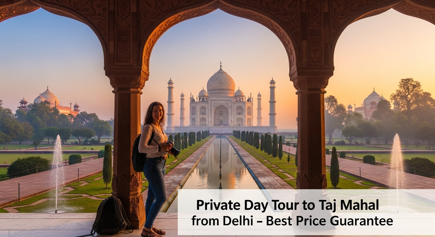 Private Day Tour to Taj Mahal from Delhi – Tourist Capturing Memories with Camera at the Taj Mahal