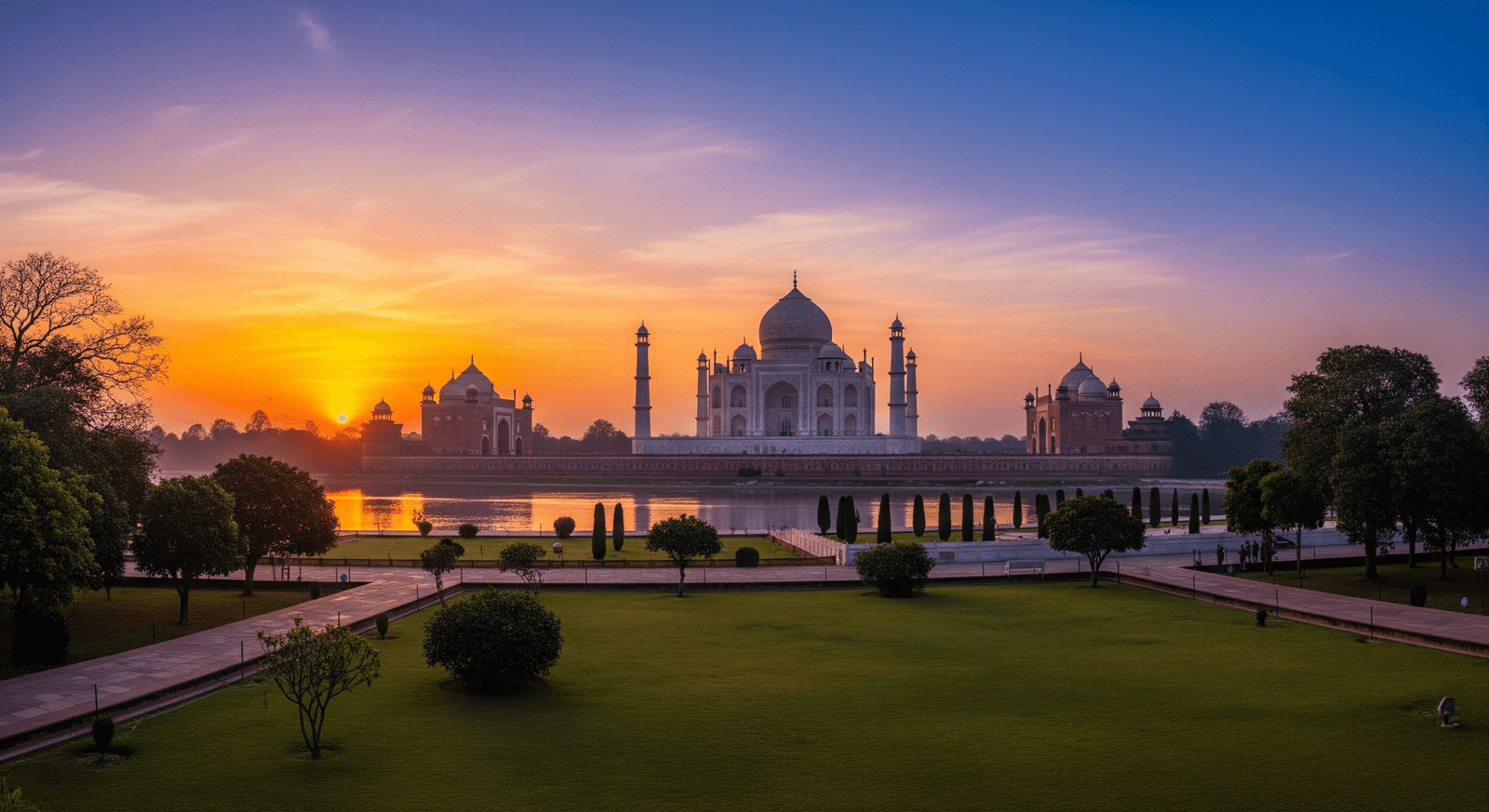 View of Taj Mahal from Mehtab Bagh at sunset – part of Ultimate Guide to Visiting the Taj Mahal from Delhi