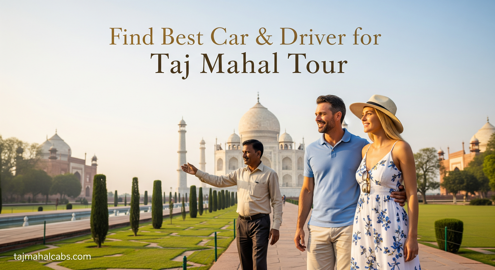 Romantic Taj Mahal Guided Tour for Couples at sunrise with private guide and beautiful marble backdrop.