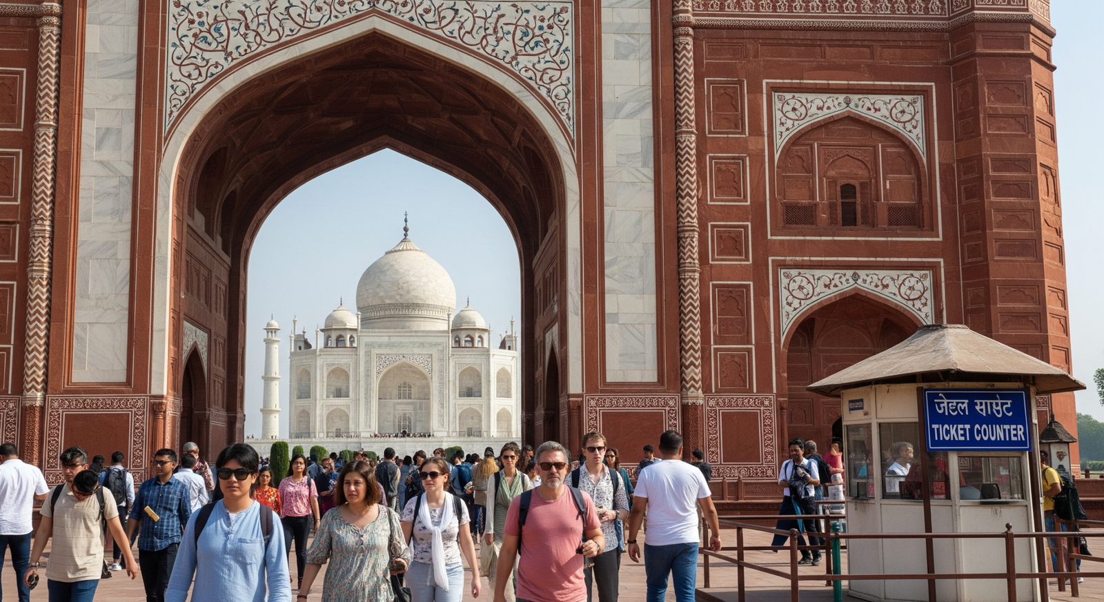 Taj Mahal ticket price for foreigners with entry fee details and visitor access in Agra