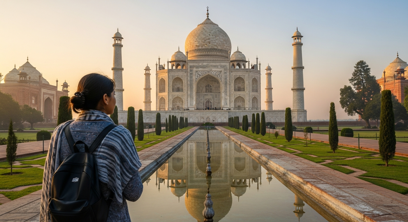 Taj Mahal tour for solo travelers at sunrise with private guided experience