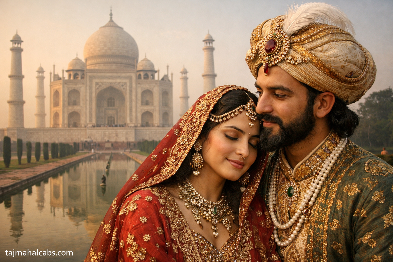 Taj Mahal white marble mausoleum in Agra, India