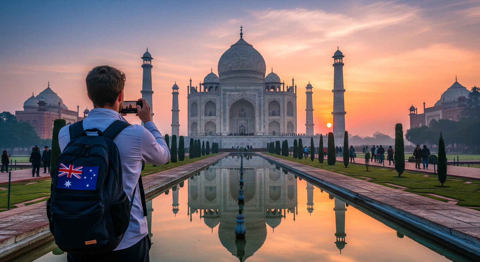 Tourist booking airport taxi online in Agra near Taj Mahal