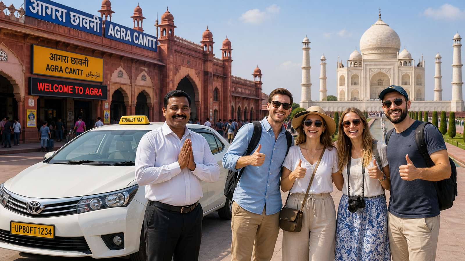 Delhi to Agra distance by train with railway station cab service by Taj Mahal Cabs