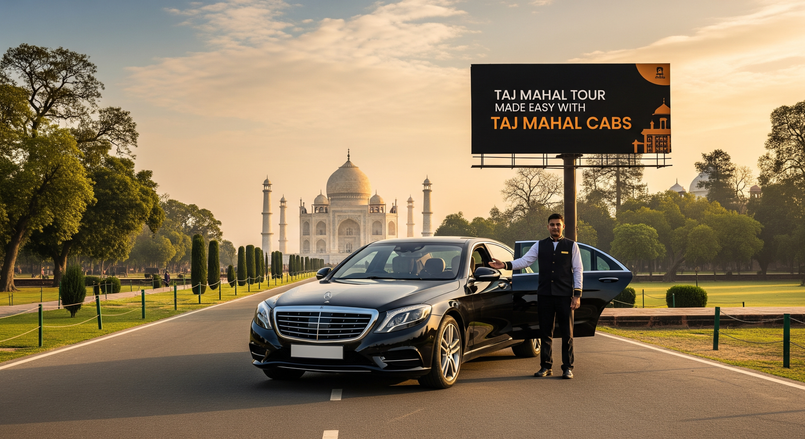Luxury airport taxi Agra premium car pickup with professional driver