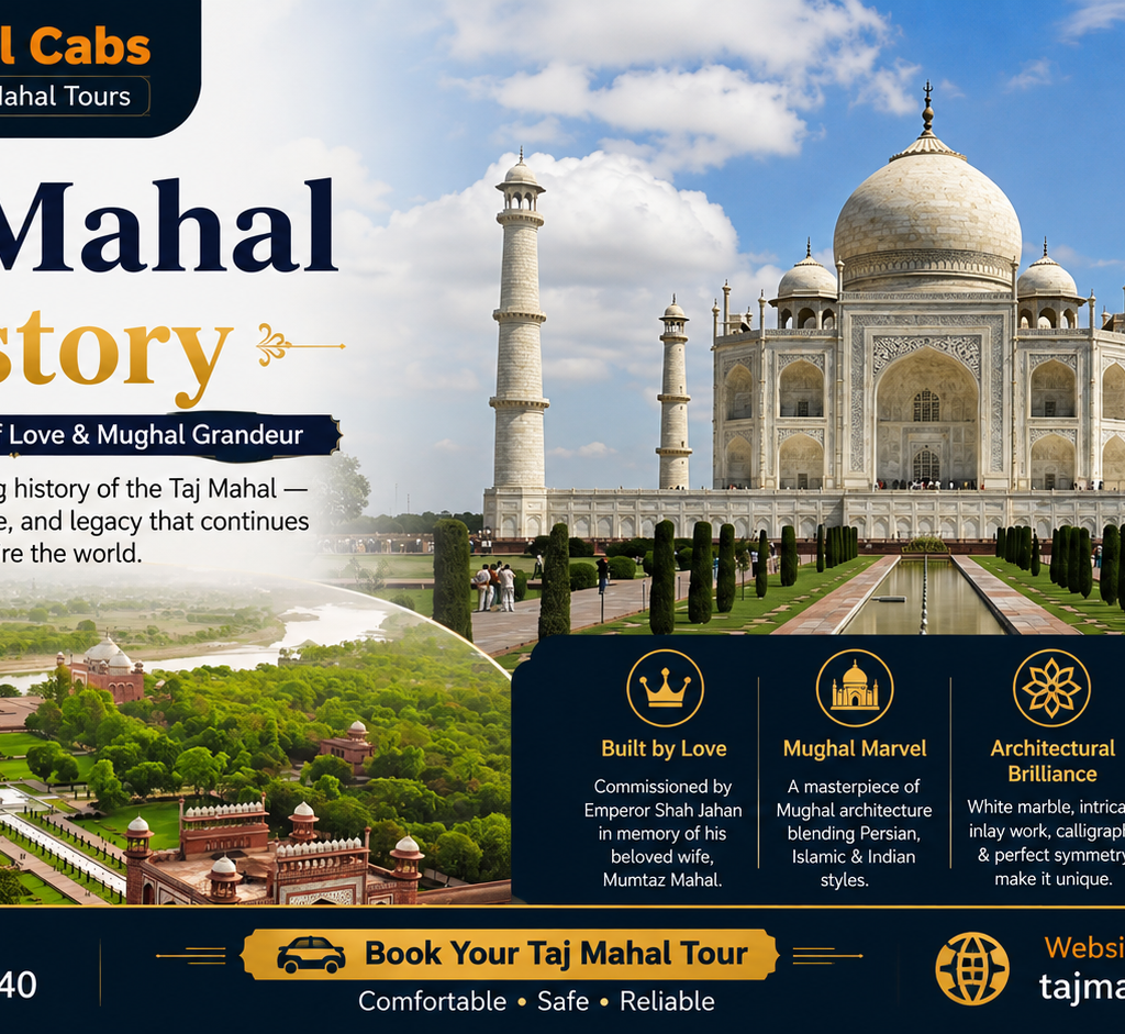History Button Example Taj Mahal History: Story, Facts, Timeline & Architecture - TajmahalCabs.com