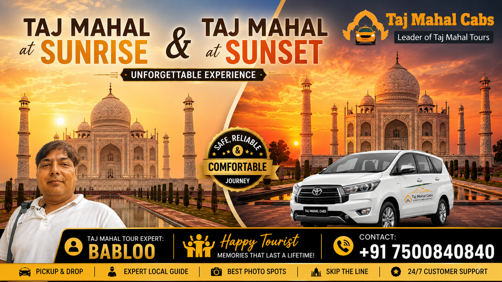 Taj Mahal opening and closing time today for tourists – sunrise view of Taj Mahal Agra, travel guidance by Taj Mahal Cabs expert Babloo