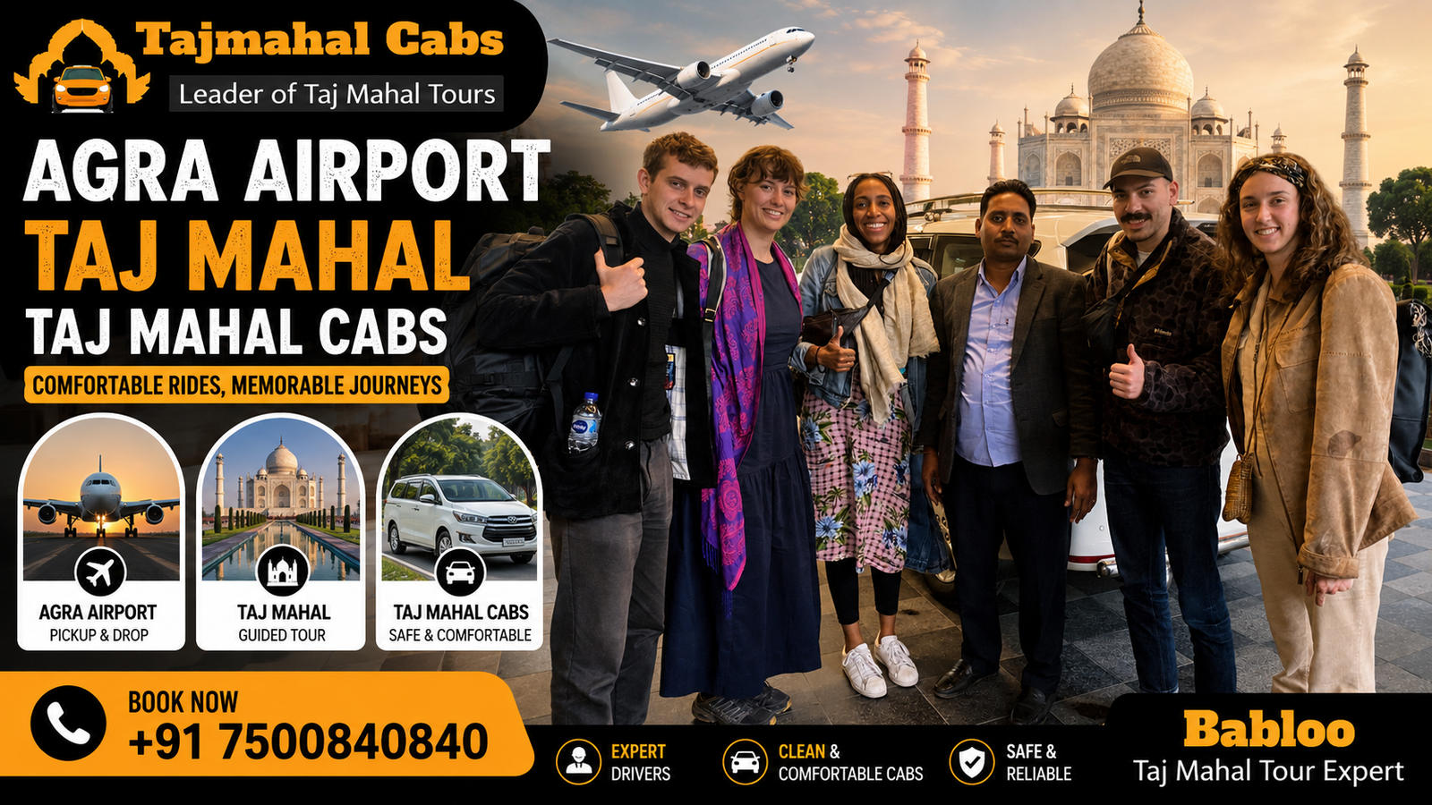 Taj Mahal travel by flight guide by Taj Mahal Cabs