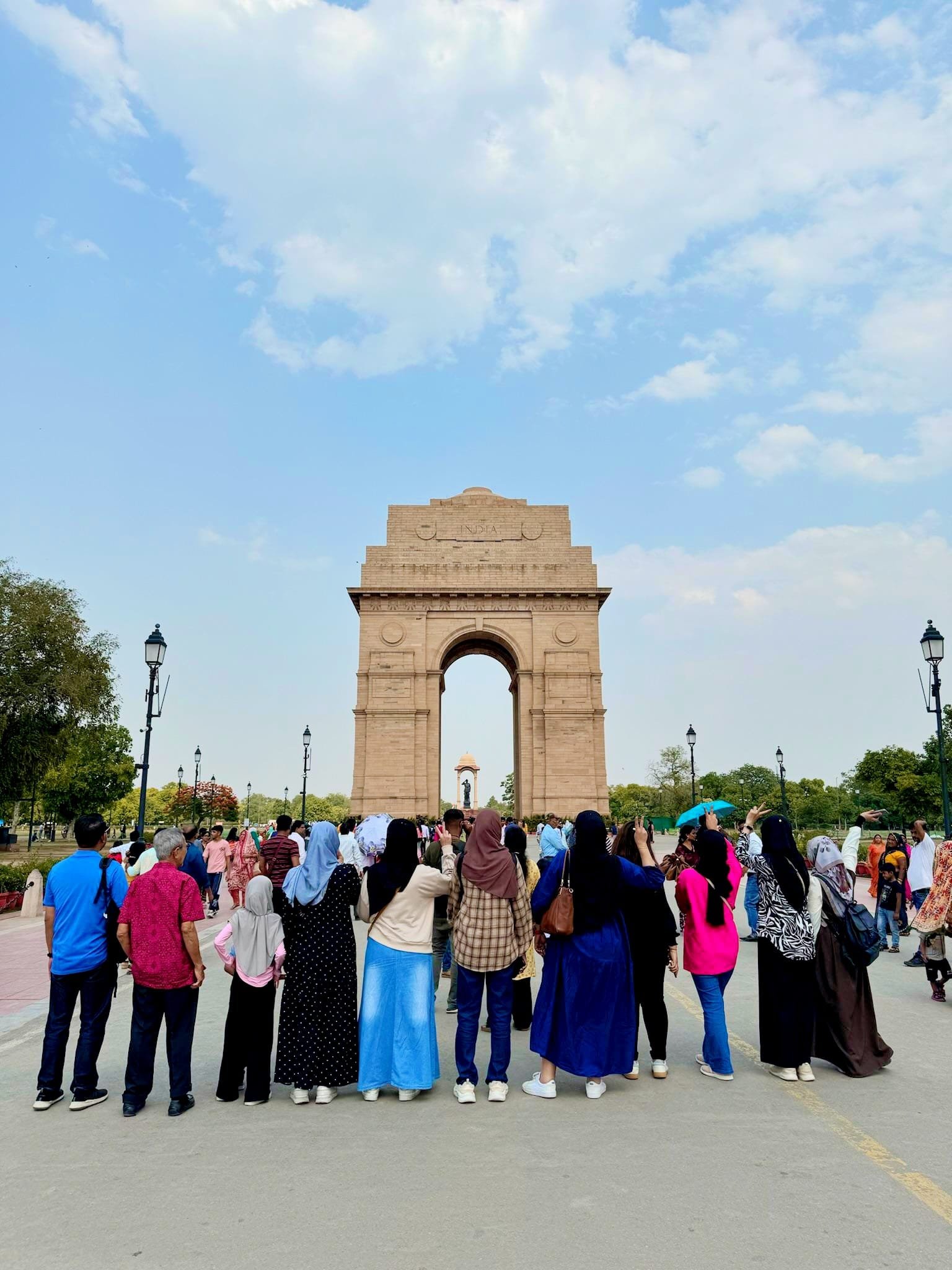 Tourist near India Gate during Delhi City Tour