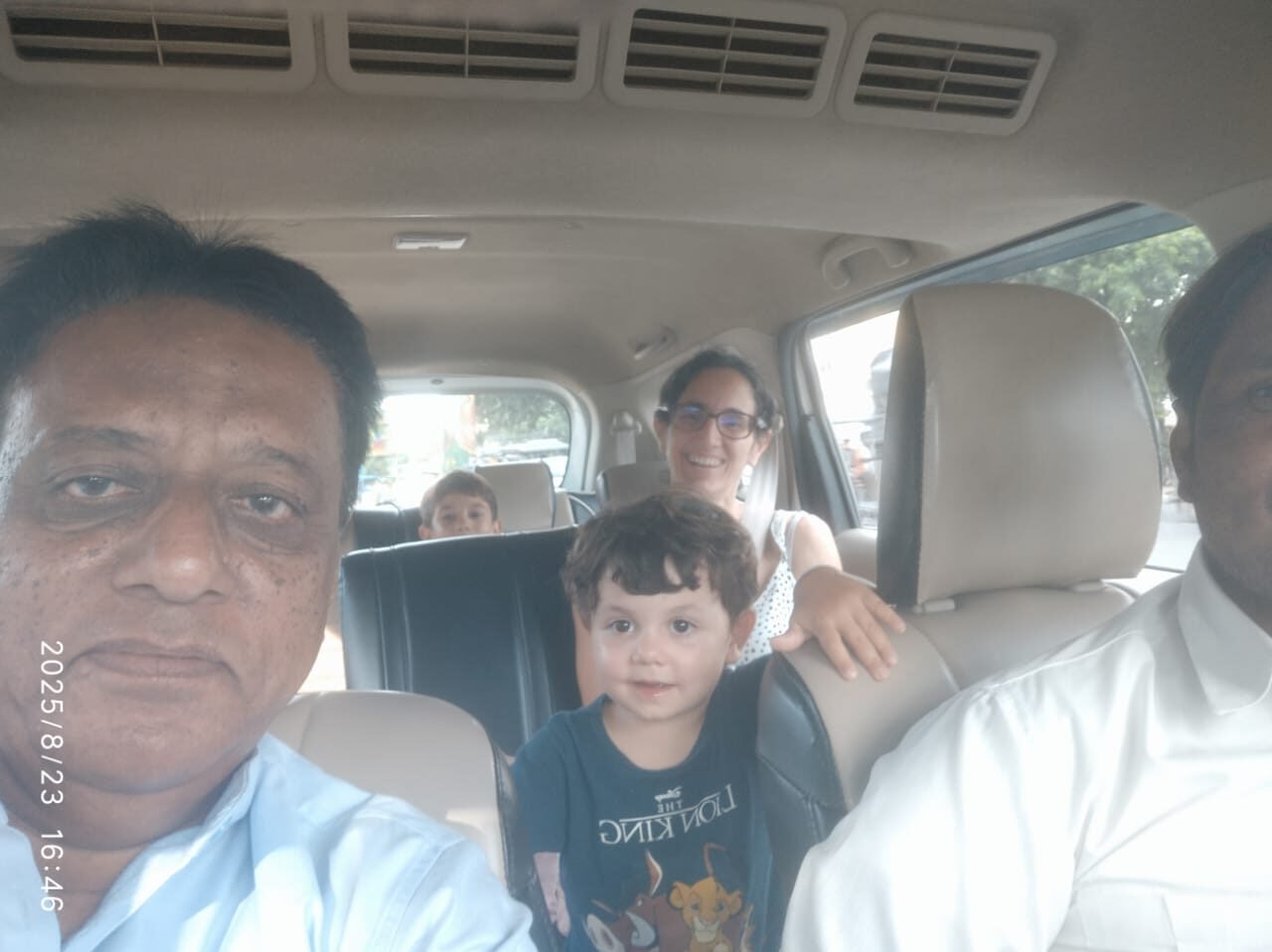 Tourists seated inside Taj Mahal Cabs en route from Tundla to Taj Mahal