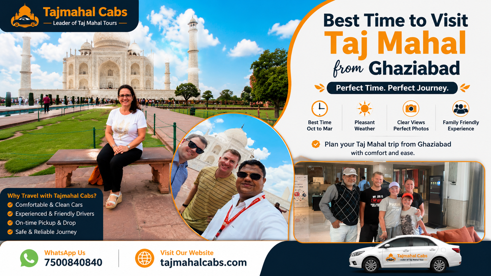 Best time to visit the Taj Mahal from Ghaziabad with Taj Mahal Cabs