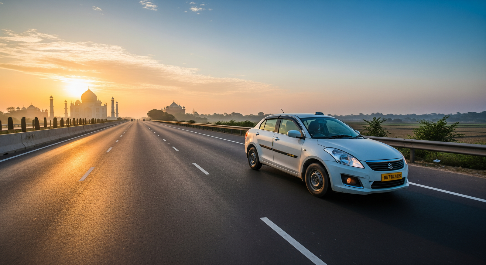 How to reach Taj Mahal from Delhi by private taxi via Yamuna Expressway
